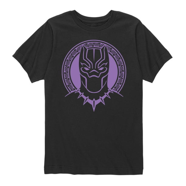 Instant Message Panther Purple Mask Youth Short Sleeve Graphic T-Shirt